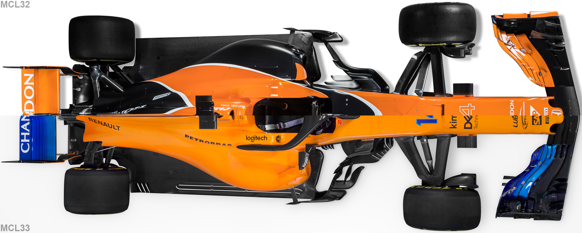 Srovnání letošního a loňského McLarenu